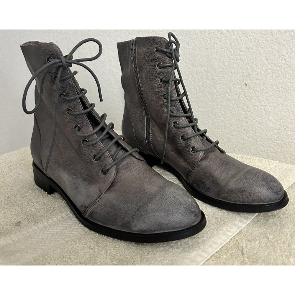 Jeffrey Campbell Great Moments Women's 9.5 Distressed Brown Zipper Combat Boots